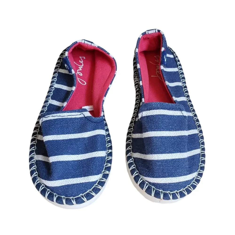 NEW! Joules Flipadrille Girl's Canvas Striped Flats Size 11